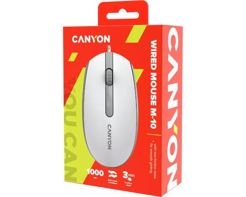 Мишка Canyon M-10 USB White Grey (CNE-CMS10WG)