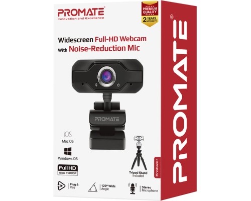 Веб-камера Promate ProCam-1 FullHD USB Black (procam-1.black)