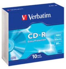 Диск CD Verbatim CD-R 700Mb 52x Slim case 10шт Extra (43415)