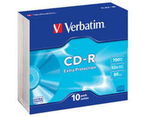 Диск CD Verbatim CD-R 700Mb 52x Slim case 10шт Extra (43415)