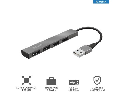 Концентратор Trust Halyx Aluminium 4-Port Mini USB Hub (23786_TRUST)
