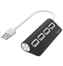 Концентратор Hama 4 Ports USB 2.0 Black/White (00200119)