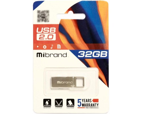 USB флеш накопичувач Mibrand 32GB Shark Silver USB 2.0 (MI2.0/SH32U4S)