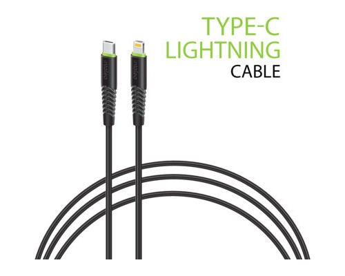 Дата кабель USB-C to Lightning 1.2m CBFLEXTL1 18W black Intaleo (1283126542459)