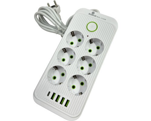 Мережевий фільтр живлення XoKo XК-SP6-4-1-WH