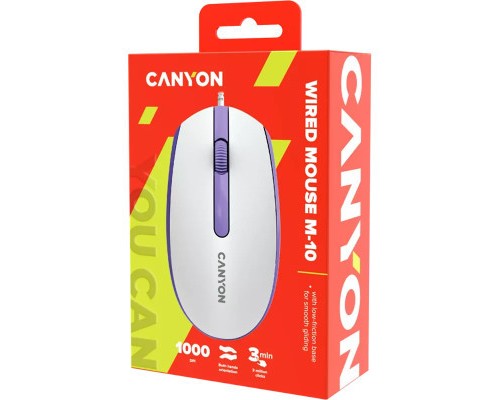 Мишка Canyon M-10 USB White Lavender (CNE-CMS10WL)