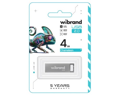 USB флеш накопичувач Wibrand 4GB Chameleon Silver USB 2.0 (WI2.0/CH4U6S)