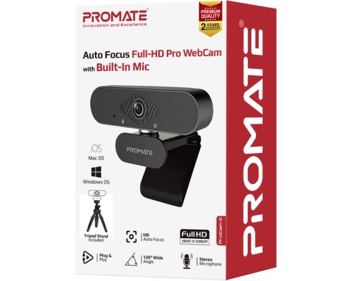 Веб-камера Promate ProCam-2 FullHD USB Black (procam-2.black)