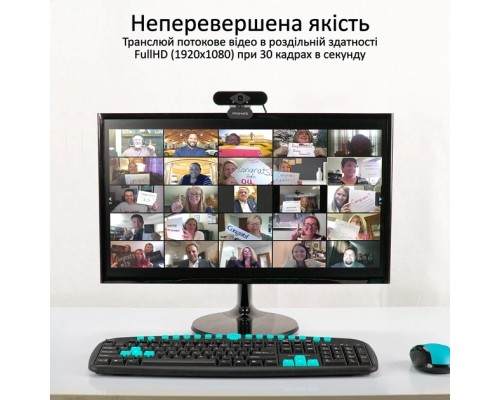 Веб-камера Promate ProCam-2 FullHD USB Black (procam-2.black)
