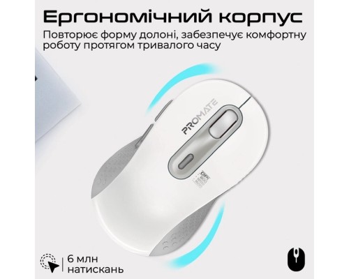 Мишка Promate Ken Wireless/Bluetooth White (ken.white)