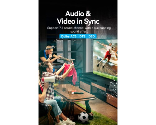 Адаптер HDMI via UTP up to 60m w/Power adapter(RX/TX) V1.4 1080p 60Hz 3D DD7.1 Vention (AKGH0-EU)