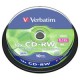 Диск CD Verbatim CD-RW 700Mb 12x Cake box 10шт (43480)
