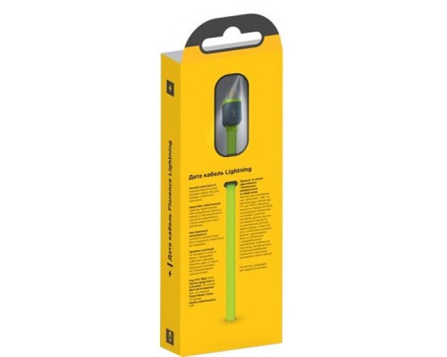 Дата кабель USB 2.0 AM to Lightning 1.0m Color Lime green Florence (FDC-L1-2L)