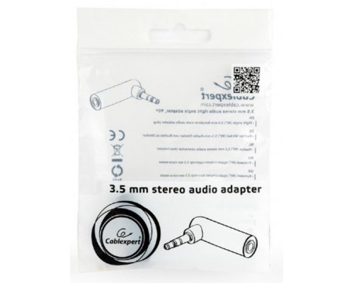 Перехідник 3.5мм M / F 3.5 мм угловой Cablexpert (A-3.5M-3.5FL)