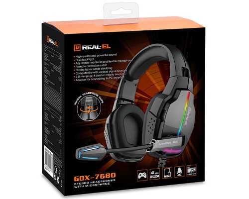 Навушники REAL-EL GDX-7680 Black