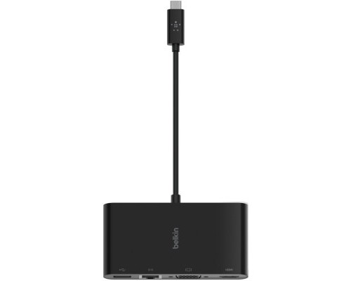 Перехідник Belkin USB-C to Ethernet, HDMI, VGA, USB-A, black (AVC005BTBK)