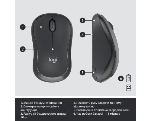Комплект Logitech MK295 Silent UA Graphite (920-009800)