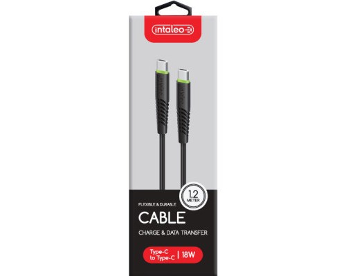 Дата кабель USB-C to USB-C 1.2m CBFLEXTT1 18W black Intaleo (1283126504082)