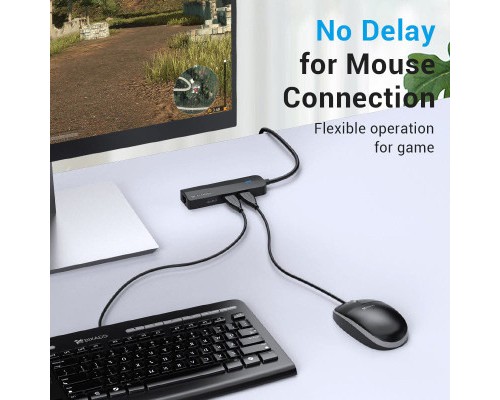 Концентратор Vention USB 2.0 to 3хUSB 2.0 + RJ45 100M Ethernet (CHPBB)