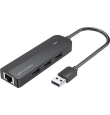 Концентратор Vention USB 2.0 to 3хUSB 2.0 + RJ45 100M Ethernet (CHPBB)