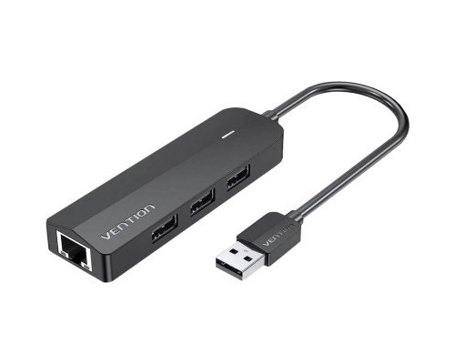 Концентратор Vention USB 2.0 to 3хUSB 2.0 + RJ45 100M Ethernet (CHPBB)