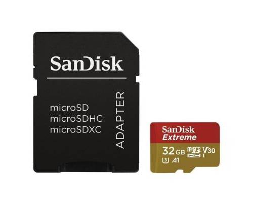 Карта пам'яті SanDisk 32GB microSDHC V30 A1 UHS-I U3 4K Extreme (SDSQXAF-032G-GN6MA)