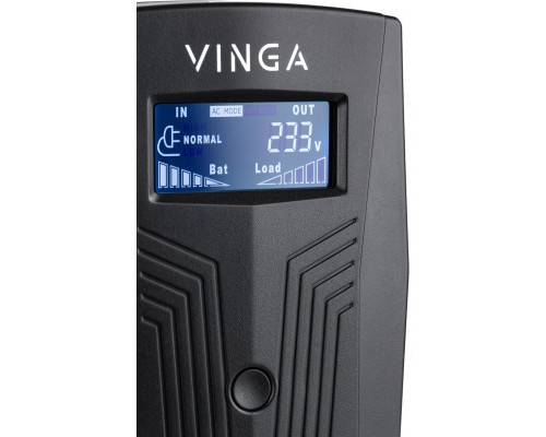 Пристрій безперебійного живлення Vinga LCD 600VA plastic case with USB (VPC-600PU)