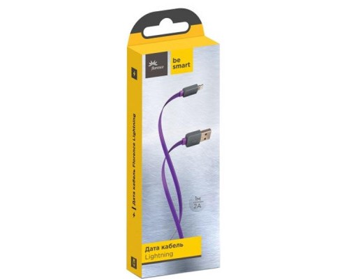 Дата кабель USB 2.0 AM to Lightning 1.0m Color Purple Florence (FDC-L1-2P)