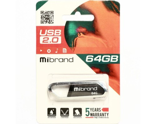 USB флеш накопичувач Mibrand 64GB Aligator Grey USB 2.0 (MI2.0/AL64U7G)
