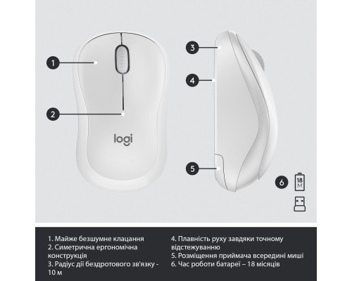 Комплект Logitech MK295 Silent UA Off-White (920-009824)