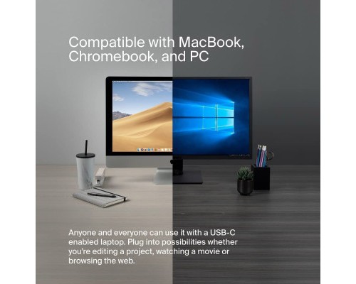 Концентратор USB-C 7in1 Ethernet Multiport Dock Belkin (INC009BTSGY)