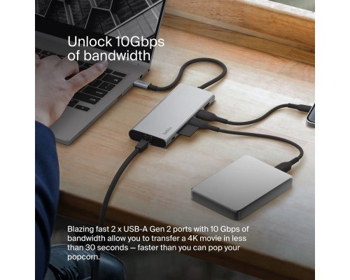 Концентратор USB-C 7in1 Ethernet Multiport Dock Belkin (INC009BTSGY)