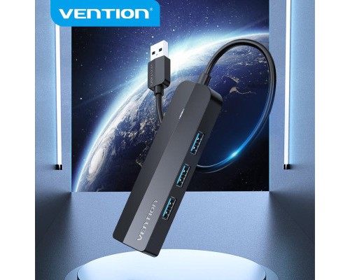 Концентратор Vention USB 3.0 to 3хUSB 3.0/RJ45 Gigabit black (CHNBB)