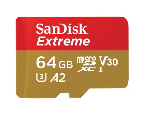 Карта пам'яті SanDisk 64GB microSD class 10 UHS-I U3 V30 Extreme (SDSQXAH-064G-GN6MN)
