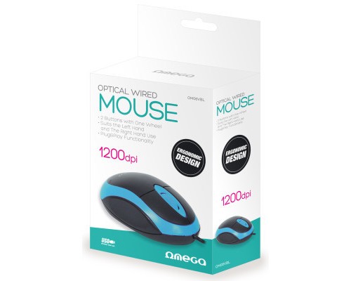 Мишка Omega OM-06V USB Black-Blue (OM06VB)