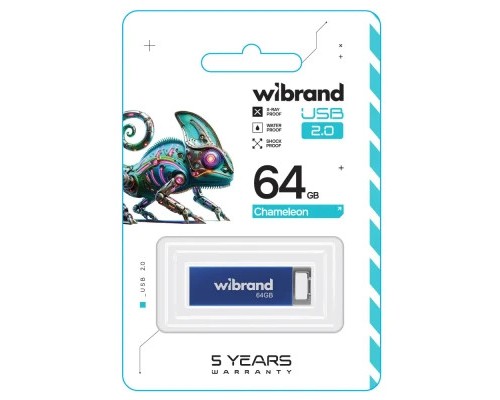 USB флеш накопичувач Wibrand 64GB Chameleon Blue USB 2.0 (WI2.0/CH64U6U)