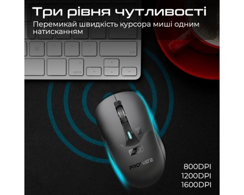 Мишка Promate Samo Wireless/Bluetooth Black (samo.black)