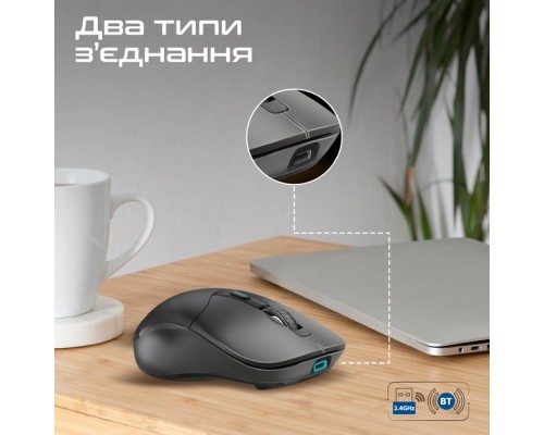 Мишка Promate Samo Wireless/Bluetooth Black (samo.black)