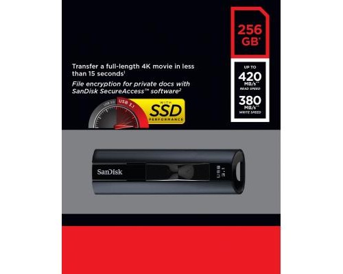 USB флеш накопичувач SanDisk 256GB Extreme Pro Black USB 3.1 (SDCZ880-256G-G46)