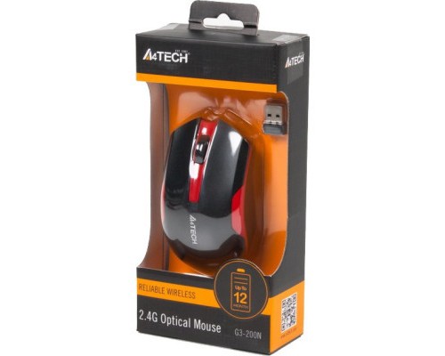 Мишка A4Tech G3-200N Black+Red