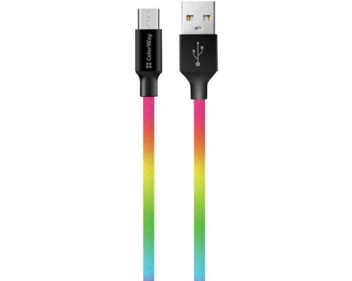 Дата кабель USB 2.0 AM to Micro 5P 1.0m multicolor ColorWay (CW-CBUM017-MC)