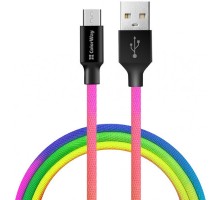 Дата кабель USB 2.0 AM to Micro 5P 1.0m multicolor ColorWay (CW-CBUM017-MC)