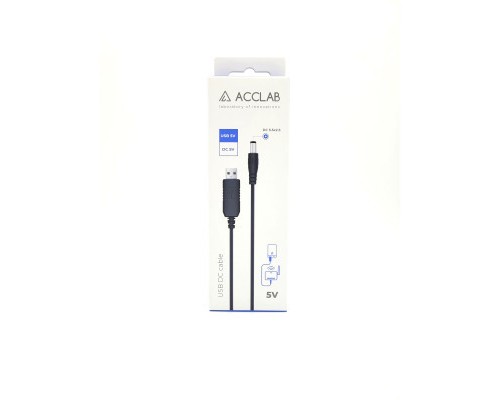 Кабель живлення USB to DC 5.5х2.1mm 5V 1.5A ACCLAB (1283126552816)