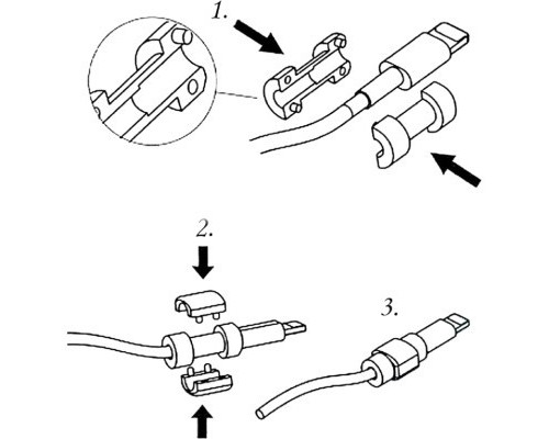 Тримач для кабелю Extradigital Cable Clips Savior for Aplle iPhone, захист від заломів, Red (KBC1738)