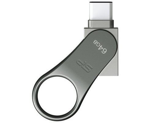 USB флеш накопичувач Silicon Power 128 GB DriveMobile C80 USB 3.1 + Type-C Silver (SP128GBUC3C80V1S)