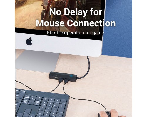 Концентратор Vention USB 3.1 Type-C to 3xUSB 2.0+MicroUSB+RJ45 100M Ethernet black (TGOBB)