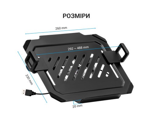 Підставка до ноутбука OfficePro для кронштейнів VESA 75x75,100x100 +RGB (LH474B)