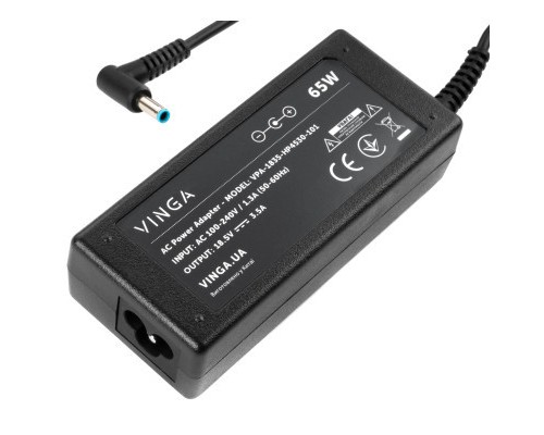 Блок живлення до ноутбуку Vinga HP 65W 18.5V 3.5А 4.5*3.0 (VPA-1835-HP4530-101)