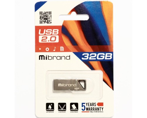 USB флеш накопичувач Mibrand 32GB Stingray Grey USB 2.0 (MI2.0/ST32U5G)