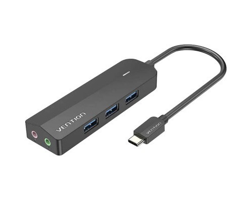 Концентратор Vention USB 3.1 Type-C to 3xUSB 3.0+MicroUSB+3.5mm Sound Adapter black (TGQBB)
